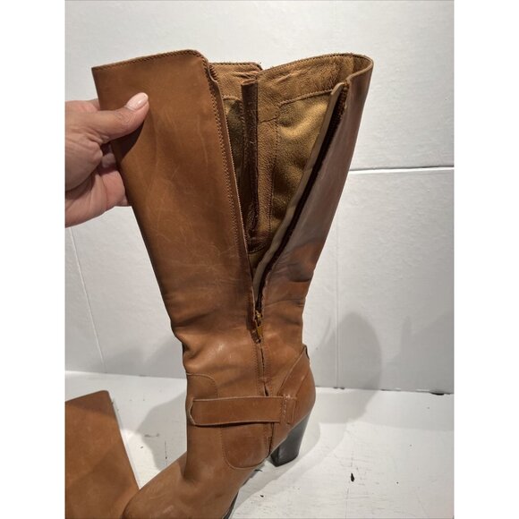 CLARKS 63088 Mission Brynn Womens Size 6.5 Brown Leather Knee High Boots Bootie - Picture 9 of 14